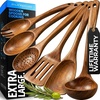 image:imageZulay Kitchen 9Piece Teak Wooden Utensils for Cooking  Natural Teak Utensil Set with Premium Gift Box  NonStick Wooden Spoons for Cooking  Kitchen Gift Set  Comfortable Grip Wooden Utensil Set6