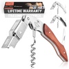 image:imageZulay Kitchen Corkscrew Wine Opener  Premium 420 Stainless Steel amp Rosewood Wine Bottle Opener  Double Hinged Opener with Foil Cutter amp Cap Remover  RosewoodRosewood
