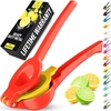 image:imageZulay Kitchen Metal 2in1 Lemon Squeezer  Sturdy Max Extraction Hand Juicer Lemon Squeezer Gets Every Last Drop  Easy to Clean Manual Citrus Juicer  EasyUse Lemon Juicer Squeezer  RedYellowBright Red and Yellow