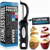 image:imageZulay Kitchen Premium Vegetable Peeler for Kitchen  Swivel Peeler with Razor Sharp Stainless Steel Blades amp Strong Ergonomic Handle  Dishwasher Safe Easy To Use with Blemish Remover  BlackBlackSilver