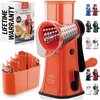 image:imageZulay Kitchen Rotary Cheese Grater 5 Blade Cheese Shredder  Manual Hand Crank Cheese Grater With Reinforced Suction amp 5 Interchangeable Drums  Easy to Use Vegetable Chopper Round Mandoline SlicerOrange  Black