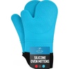 image:imageZulay Kitchen Silicone Oven Mitts  Textured Non Slip Grip Oven Mitts Heat Resistant  Extra Long Protective Oven Gloves are Perfect for Baking Grilling BBQ and Cooking  Set of 2 Light BlueLight Blue