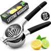 image:imageZulay Lemon Squeezer Stainless Steel with Premium Heavy Duty Solid Metal Squeezer Bowl Black Grip Large