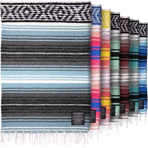 image:imageHydration Nation Authentic Large Handwoven Mexican Striped Throw Blanket  Soft Durable EcoFriendly  70x50  AzureAqua Sky
