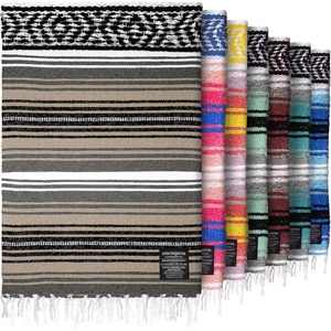 image:imageHydration Nation Authentic Large Handwoven Mexican Striped Throw Blanket  Soft Durable EcoFriendly  70x50  AzureDesert