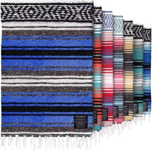 image:imageHydration Nation Authentic Large Handwoven Mexican Striped Throw Blanket  Soft Durable EcoFriendly  70x50  AzureKing Blue
