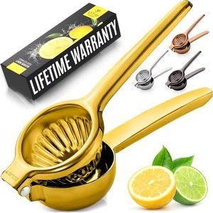 image:imageLemon Squeezer Stainless Steel with Premium Quality Heavy Duty Solid Metal Squeezer Bowl  Large Manual Citrus Press Juicer and Lime Squeezer Stainless Steel  by Zulay KitchenGold