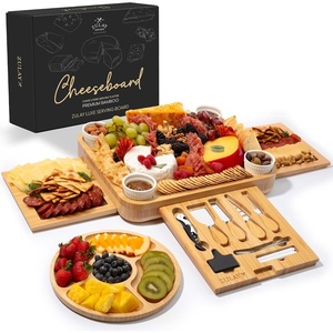image:imageZulay Charcuterie Board Set Large  Great White Elephant Gift Housewarming Gift for New Home Bamboo Cheese Board  Charcuterie with Accessories Wine and CheeseLuxe Set