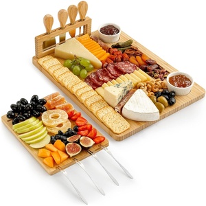 image:imageZulay Charcuterie Board Set Large  Great White Elephant Gift Housewarming Gift for New Home Bamboo Cheese Board  Charcuterie with Accessories Wine and CheesePlatter Set