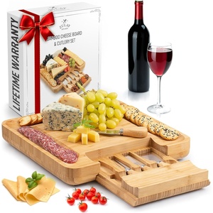image:imageZulay Charcuterie Board Set Large  Great White Elephant Gift Housewarming Gift for New Home Bamboo Cheese Board  Charcuterie with Accessories Wine and CheeseClassic Set