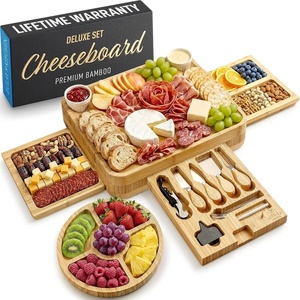 image:imageZulay Charcuterie Board Set Large  Great White Elephant Gift Housewarming Gift for New Home Bamboo Cheese Board  Charcuterie with Accessories Wine and CheeseDeluxe Set