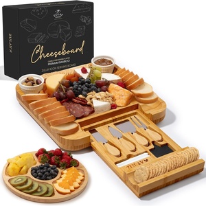 image:imageZulay Charcuterie Board Set Large  Great White Elephant Gift Housewarming Gift for New Home Bamboo Cheese Board  Charcuterie with Accessories Wine and CheeseIcon Set