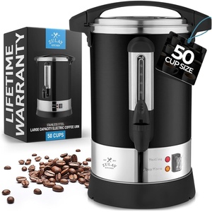 image:imageZulay Commercial Grade 100 Cup Coffee Maker Hot Water Urn  Large Percolator Pot Dispenser With DoubleWall Stainless Steel Quick Brew Stays Hot for Tea amp Beverage at Events amp Catering  SilverBlack
