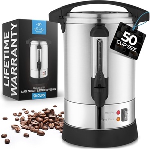 image:imageZulay Commercial Grade 100 Cup Coffee Maker Hot Water Urn  Large Percolator Pot Dispenser With DoubleWall Stainless Steel Quick Brew Stays Hot for Tea amp Beverage at Events amp Catering  SilverSilver