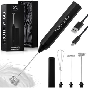 image:imageZulay Froth N Go Milk Frother  3in1 Handheld Frother Wand with Travel Case amp USBC Charger  Single Double amp Egg Whisk for Latte Cappuccino Matcha Protein Shakes  Deep Black