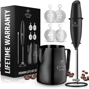 image:imageZulay Froth N Go Milk Frother  Rechargeable 3in1 Handheld Frother Wand with Travel Case amp USBC Charger  Single Double amp Egg Whisk for Latte Cappuccino Matcha Protein Shakes  Forge MarbleGrand Executive Black