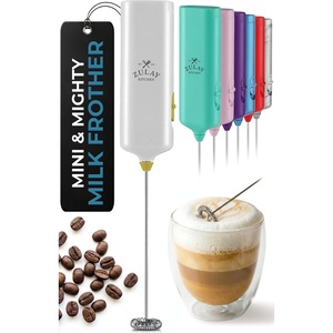 image:imageZulay Froth N Go Milk Frother  Rechargeable 3in1 Handheld Frother Wand with Travel Case amp USBC Charger  Single Double amp Egg Whisk for Latte Cappuccino Matcha Protein Shakes  Diamond WhiteBrilliant White Gold