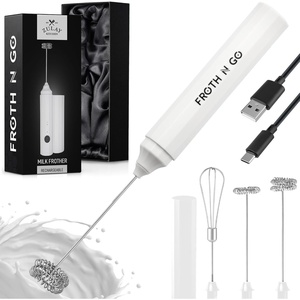 image:imageZulay Froth N Go Milk Frother  Rechargeable 3in1 Handheld Frother Wand with Travel Case amp USBC Charger  Single Double amp Egg Whisk for Latte Cappuccino Matcha Protein Shakes  Diamond WhiteDiamond White