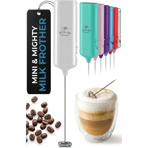 image:imageZulay Froth N Go Milk Frother  Rechargeable 3in1 Handheld Frother Wand with Travel Case amp USBC Charger  Single Double amp Egg Whisk for Latte Cappuccino Matcha Protein Shakes  Diamond WhiteBright White