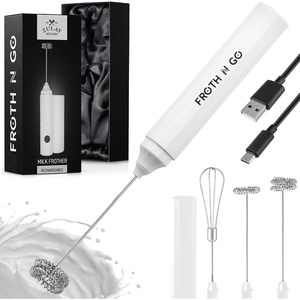image:imageZulay Froth N Go Milk Frother  Rechargeable 3in1 Handheld Frother Wand with Travel Case amp USBC Charger  Single Double amp Egg Whisk for Latte Cappuccino Matcha Protein Shakes  Forge MarbleDiamond White