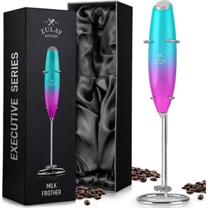 image:imageZulay Froth N Go Milk Frother  Rechargeable 3in1 Handheld Frother Wand with Travel Case amp USBC Charger  Single Double amp Egg Whisk for Latte Cappuccino Matcha Protein Shakes  Diamond WhitePurple Teal