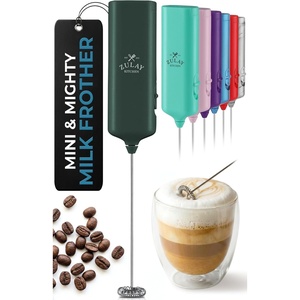 image:imageZulay Froth N Go Milk Frother  Rechargeable 3in1 Handheld Frother Wand with Travel Case amp USBC Charger  Single Double amp Egg Whisk for Latte Cappuccino Matcha Protein Shakes  Diamond WhiteAurelian Emerald