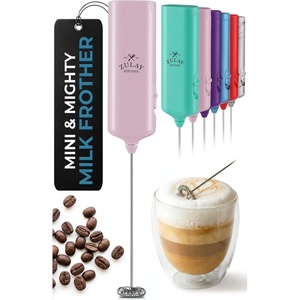 image:imageZulay Froth N Go Milk Frother  Rechargeable 3in1 Handheld Frother Wand with Travel Case amp USBC Charger  Single Double amp Egg Whisk for Latte Cappuccino Matcha Protein Shakes  Forge MarbleAqua Blush