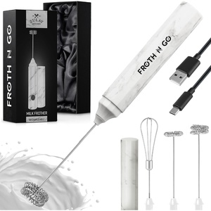 image:imageZulay Froth N Go Milk Frother  Rechargeable 3in1 Handheld Frother Wand with Travel Case amp USBC Charger  Single Double amp Egg Whisk for Latte Cappuccino Matcha Protein Shakes  Forge MarbleFrosted Marble