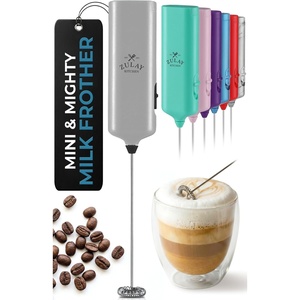 image:imageZulay Froth N Go Milk Frother  Rechargeable 3in1 Handheld Frother Wand with Travel Case amp USBC Charger  Single Double amp Egg Whisk for Latte Cappuccino Matcha Protein Shakes  Diamond WhiteBlackened Silver