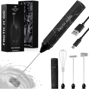image:imageZulay Froth N Go Milk Frother  Rechargeable 3in1 Handheld Frother Wand with Travel Case amp USBC Charger  Single Double amp Egg Whisk for Latte Cappuccino Matcha Protein Shakes  Diamond WhiteForge Marble
