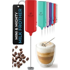 image:imageZulay Froth N Go Milk Frother  Rechargeable 3in1 Handheld Frother Wand with Travel Case amp USBC Charger  Single Double amp Egg Whisk for Latte Cappuccino Matcha Protein Shakes  Forge MarbleBlazing Red