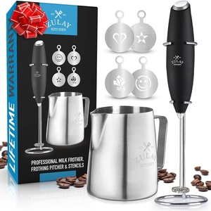 image:imageZulay Froth N Go Milk Frother  Rechargeable 3in1 Handheld Frother Wand with Travel Case amp USBC Charger  Single Double amp Egg Whisk for Latte Cappuccino Matcha Protein Shakes  Diamond WhiteHeritage Black