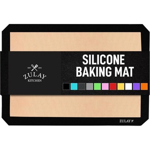 image:imageZulay Kitchen 2 Pack Silicone Baking Mat Sheet Set  Reusable Baking Mat Nonstick  Half Sheet Baking Mat For Oven  165 x 116 Light GrayEbony Black