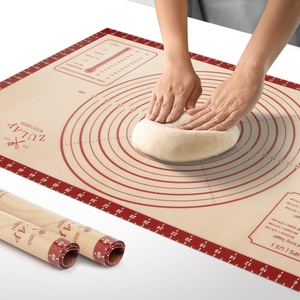 image:imageZulay Kitchen 2 Pack Silicone Baking Mat Sheet Set  Reusable Baking Mat Nonstick  Half Sheet Baking Mat For Oven  165 x 116 Light GrayRed