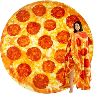 image:imageZulay Kitchen Burrito Tortilla Blanket  Giant DoubleSided Wrap Cover for Adult and Kids  285 GSM Funny Soft Food Quilt  Flannel Round Taco Throw  60 ReversiblePizza01