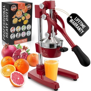 image:imageZulay Kitchen Cast Iron Juicer  Heavy Duty Manual Juicer with Detachable Strainers for Easy Cleaning Orange Juice Press for Citrus Fruits Perfect for Bartenders Juice Lovers amp Health EnthusiastsOriginal  Crimson Red