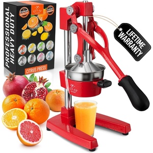 image:imageZulay Kitchen Cast Iron Juicer  Heavy Duty Manual Juicer with Detachable Strainers for Easy Cleaning Orange Juice Press for Citrus Fruits Perfect for Bartenders Juice Lovers amp Health EnthusiastsOriginal  Red