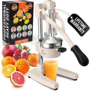 image:imageZulay Kitchen Cast Iron Juicer  Heavy Duty Manual Juicer with Detachable Strainers for Easy Cleaning Orange Juice Press for Citrus Fruits Perfect for Bartenders Juice Lovers amp Health EnthusiastsOriginal  Cream