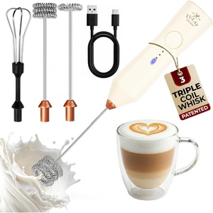image:imageZulay Kitchen Executive Series Milk Frother Wand  Upgraded amp Improved Stand  Ideal Coffee Gift  Coffee Frother Handheld Foam Maker For Lattes  Electric Milk Frother Handheld For CappuccinoZulay Dynamic Cream  Gold
