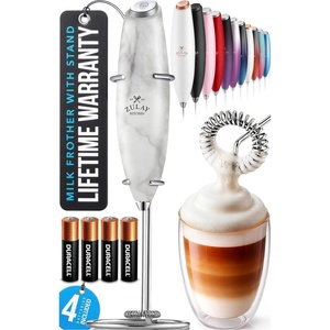 image:imageZulay Kitchen Executive Series Milk Frother Wand  Upgraded amp Improved Stand  Ideal Coffee Gift  Coffee Frother Handheld Foam Maker For Lattes  Electric Milk Frother Handheld For CappuccinoDorian Stone