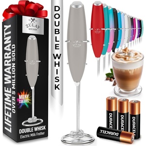 image:imageZulay Kitchen Executive Series Milk Frother Wand  Upgraded amp Improved Stand  Ideal Coffee Gift  Coffee Frother Handheld Foam Maker For Lattes  Electric Milk Frother Handheld For CappuccinoAll Must Go Slate Stone