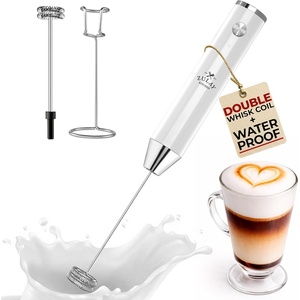 image:imageZulay Kitchen Executive Series Milk Frother Wand  Upgraded amp Improved Stand  Ideal Coffee Gift  Coffee Frother Handheld Foam Maker For Lattes  Electric Milk Frother Handheld For CappuccinoLux White