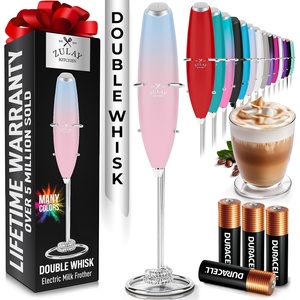 image:imageZulay Kitchen Executive Series Milk Frother Wand  Upgraded amp Improved Stand  Ideal Coffee Gift  Coffee Frother Handheld Foam Maker For Lattes  Electric Milk Frother Handheld For CappuccinoSweet Lavender