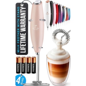 image:imageZulay Kitchen Executive Series Milk Frother Wand  Upgraded amp Improved Stand  Ideal Coffee Gift  Coffee Frother Handheld Foam Maker For Lattes  Electric Milk Frother Handheld For CappuccinoCherrybloom
