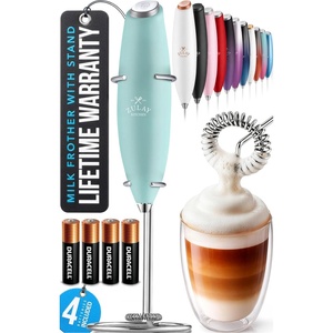 image:imageZulay Kitchen Executive Series Milk Frother Wand  Upgraded amp Improved Stand  Ideal Coffee Gift  Coffee Frother Handheld Foam Maker For Lattes  Electric Milk Frother Handheld For CappuccinoChill Mint