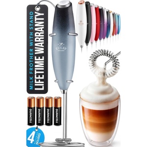 image:imageZulay Kitchen Executive Series Milk Frother Wand  Upgraded amp Improved Stand  Ideal Coffee Gift  Coffee Frother Handheld Foam Maker For Lattes  Electric Milk Frother Handheld For CappuccinoJet Storm