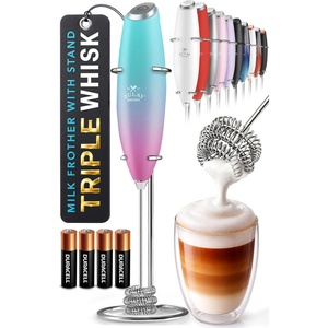 image:imageZulay Kitchen Executive Series Milk Frother Wand  Upgraded amp Improved Stand  Ideal Coffee Gift  Coffee Frother Handheld Foam Maker For Lattes  Electric Milk Frother Handheld For CappuccinoPink Rose