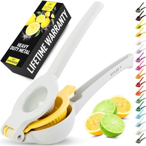 image:imageZulay Kitchen Metal 2in1 Lemon Squeezer  Sturdy Max Extraction Hand Juicer Lemon Squeezer Gets Every Last Drop  Easy to Clean Manual Citrus Juicer  EasyUse Lemon Juicer Squeezer  RedYellowGray  Yellow