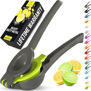 image:imageZulay Kitchen Metal 2in1 Lemon Squeezer  Sturdy Max Extraction Hand Juicer Lemon Squeezer Gets Every Last Drop  Easy to Clean Manual Citrus Juicer  EasyUse Lemon Juicer Squeezer  RedYellowGray and Lime Punch