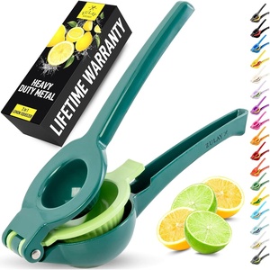 image:imageZulay Kitchen Metal 2in1 Lemon Squeezer  Sturdy Max Extraction Hand Juicer Lemon Squeezer Gets Every Last Drop  Easy to Clean Manual Citrus Juicer  EasyUse Lemon Juicer Squeezer  RedYellowDark Green  Lime